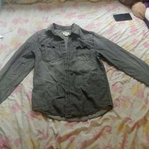 Gray denim button up shirt
